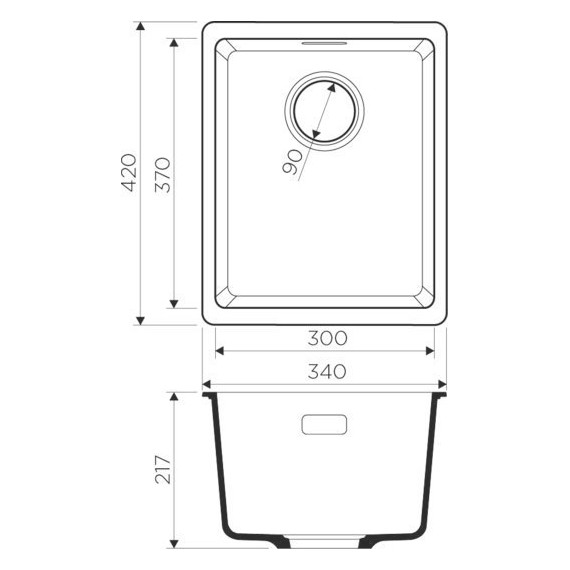 Кухонная мойка Omoikiri Kata 34-U-BL 4993382, чёрный, Цвет производителя: чёрный - фото 2