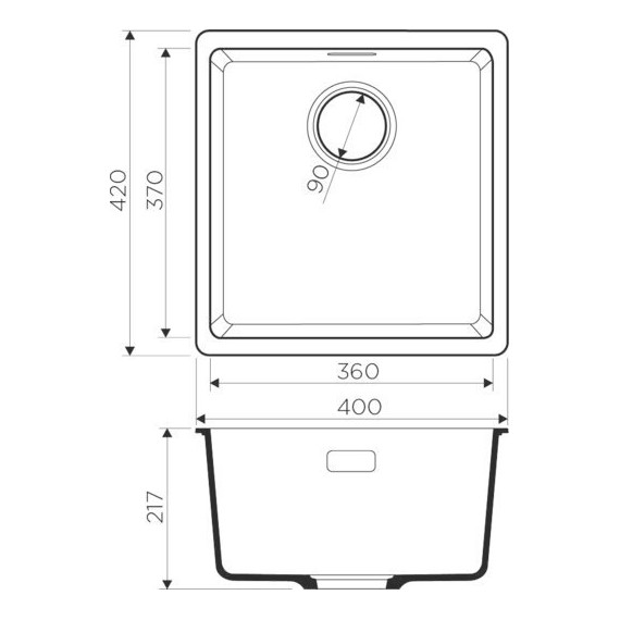 Кухонная мойка Omoikiri Kata 40-U-PA 4993393, пастила, Цвет производителя: пастила - фото 2