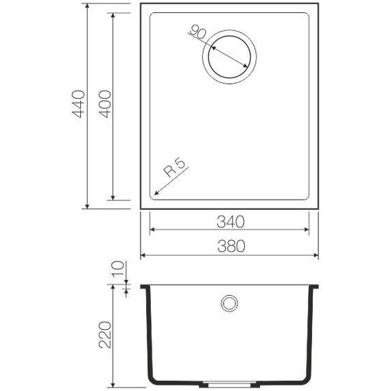 Кухонная мойка Omoikiri Bosen 38-U-BL 4993157, чёрный, Цвет производителя: чёрный - фото 3