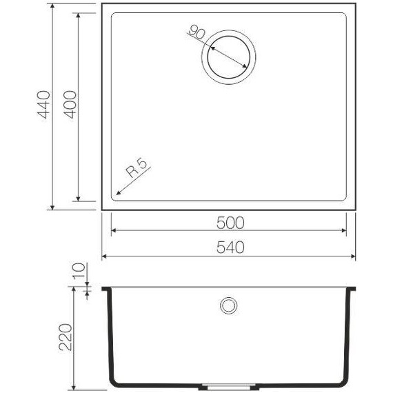 Кухонная мойка Omoikiri Bosen 54-U-BL 4993161, чёрный, Цвет производителя: чёрный - фото 3