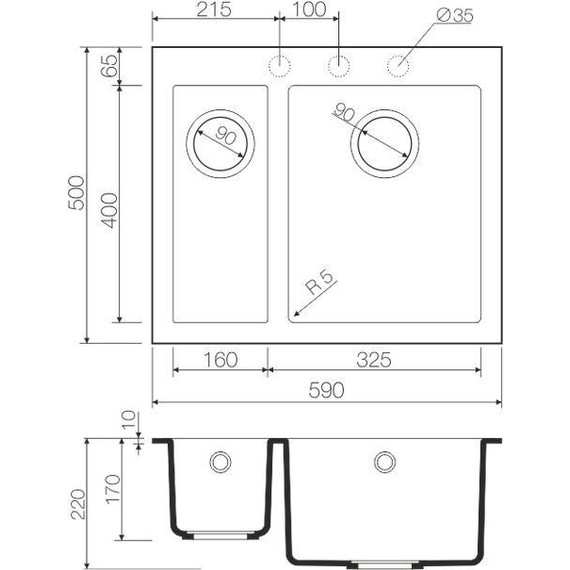 Кухонная мойка Omoikiri Bosen 59-2-WH 4993152, белый - фото 4