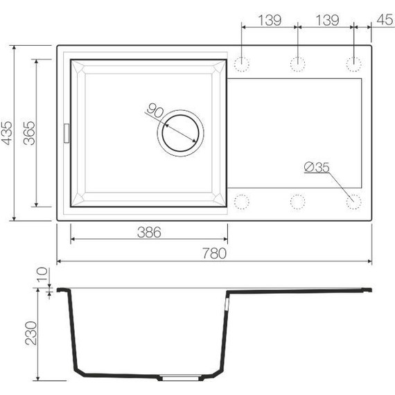 Кухонная мойка Omoikiri Sakaime 78-BL 4993111, чёрный, Цвет производителя: чёрный - фото 3