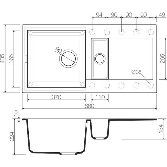 Кухонная мойка Omoikiri Sakaime 86-2-EV 4993204, эверест - фото 2