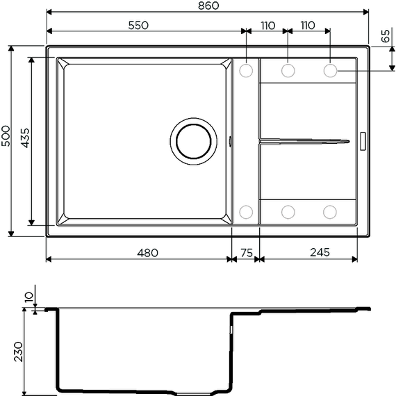Кухонная мойка Omoikiri Sumi 86-BE 4993647, ваниль, Цвет производителя: ваниль - фото 2