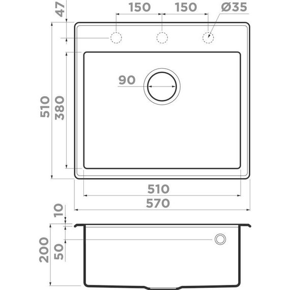 Кухонная мойка Omoikiri Tedori 57-BE 4993981, ваниль, Цвет производителя: ваниль - фото 2
