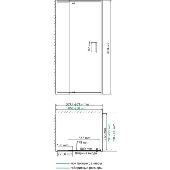 Душевое ограждение WasserKraft Berkel 90х80 см 48P20, хром/прозрачное - фото 4