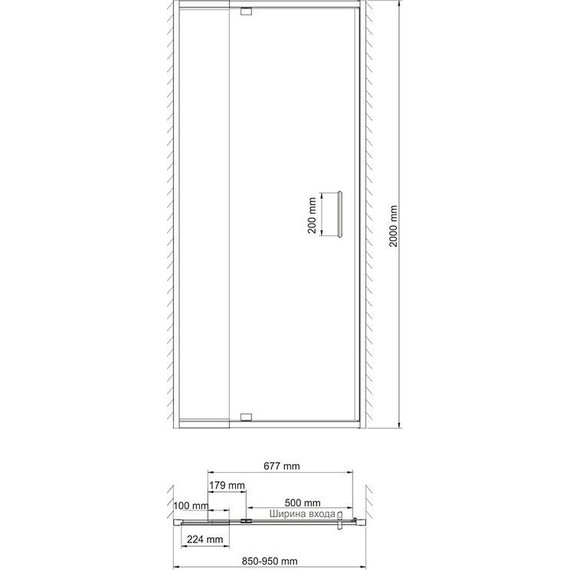Душевая дверь WasserKraft Berkel 90 см 48P04, хром/прозрачное - фото 9