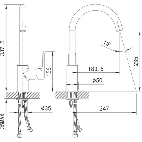 Смеситель для кухни Iddis Cuba CU5BLJ0i05, черный матовый - фото 3