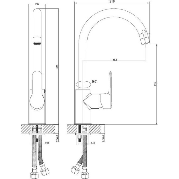 Смеситель для кухни Iddis Cuba CUBSBJ0i05 - фото 9