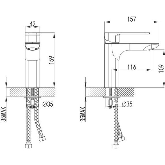 Смеситель для раковины Iddis Slide SLIBL00i01, черный матовый - фото 8
