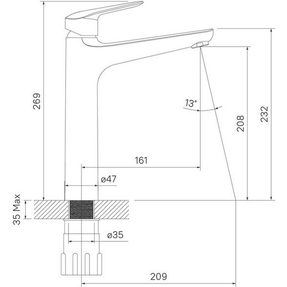 Смеситель для раковины высокий Iddis Torr TORSB01i01 - фото 4