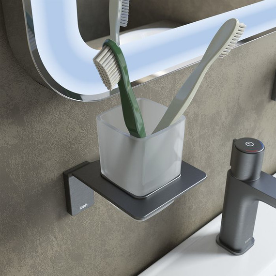 Стакан для зубных щеток Iddis Slide SLIGMG1i45, цвет графитовый - фото 3