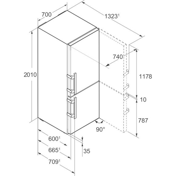 Двухкамерный холодильник Liebherr CBNes 5775 - фото 8