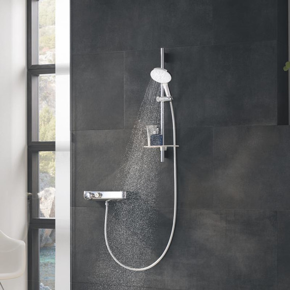 Душевой гарнитур Grohe Rainshower Smartactive 130 600 мм 26576LS0, хром/белая луна - фото 3