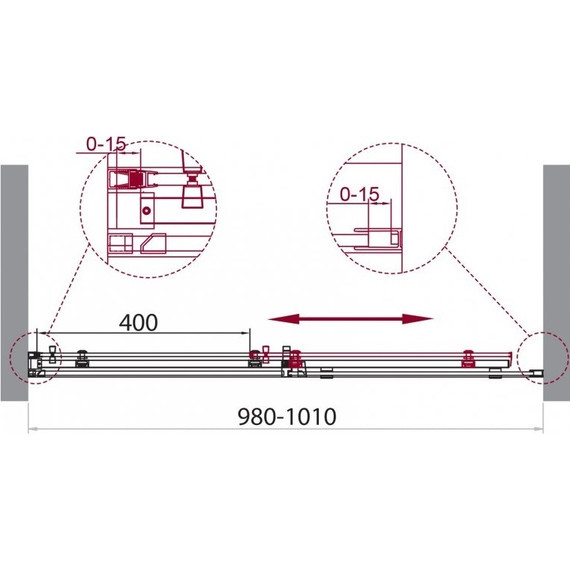 Душевая дверь BelBagno 100 см ACQUA-BF-1-100-C-Cr (стекло 8 мм) хром/прозрачное - фото 3