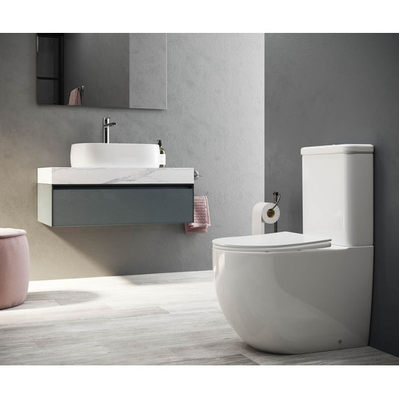 Унитаз-компакт безободковый Ceramicanova Mia CN1801 с тонкой крышкой микролифт - фото 8