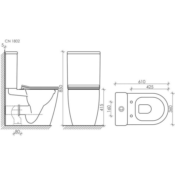 Унитаз-компакт безободковый Ceramicanova Highlight CN1802 с тонкой крышкой микролифт - фото, картинка 10 Унитаз-компакт безободковый Ceramicanova Highlight CN1802 с тонкой крышкой микролифт - фото 10