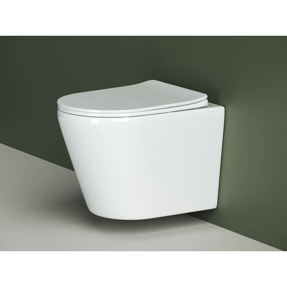 Унитаз подвесной безободковый Ceramicanova Highlight CN1804 с тонкой крышкой микролифт - фото 8