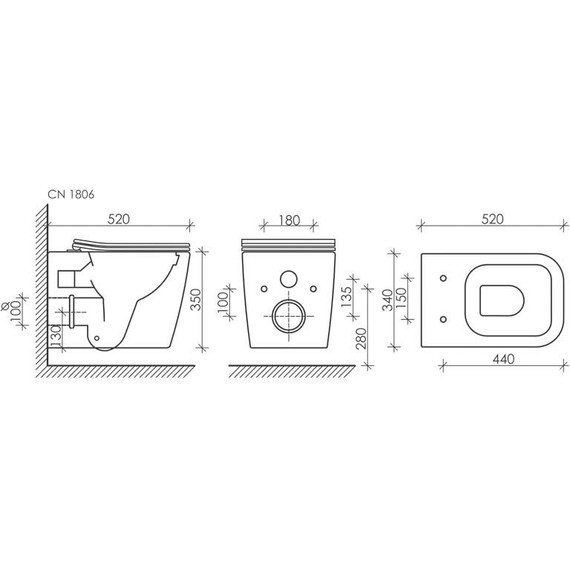 Унитаз подвесной безободковый Ceramicanova Cubic Rimless CN1806 с тонкой крышкой микролифт - фото, картинка 8 Унитаз подвесной безободковый Ceramicanova Cubic Rimless CN1806 с тонкой крышкой микролифт - фото 8