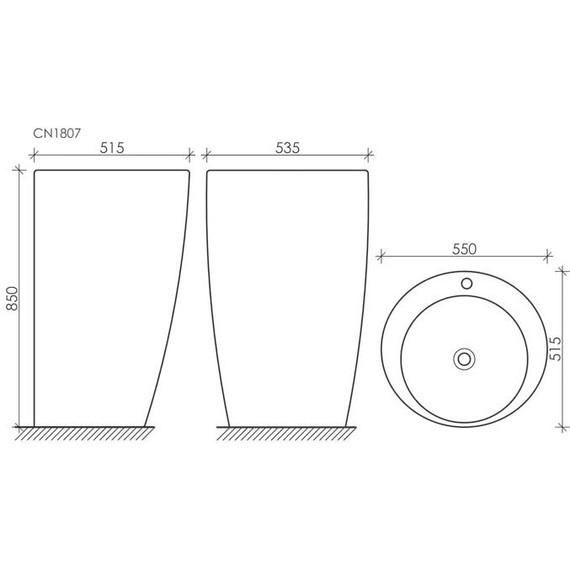 Раковина отдельностоящая Ceramicanova 850 55 см CN1807 - фото 6