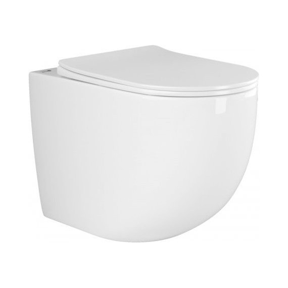 Унитаз приставной безободковый Ceramicanova Mia Rimless CN1810 с тонкой крышкой микролифт - фото 