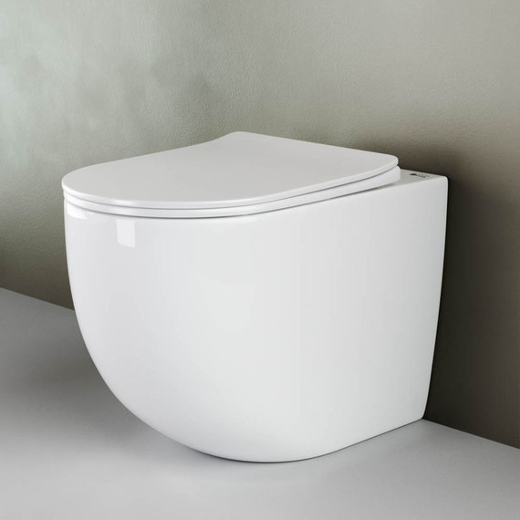 Унитаз приставной безободковый Ceramicanova Mia Rimless CN1810 с тонкой крышкой микролифт - фото 2