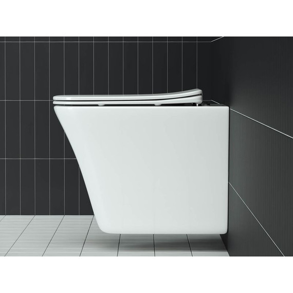 Унитаз подвесной безободковый Ceramicanova Mono Rimless CN1902 с тонкой крышкой микролифт - фото 4