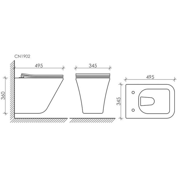 Унитаз подвесной безободковый Ceramicanova Mono Rimless CN1902 с тонкой крышкой микролифт - фото 9