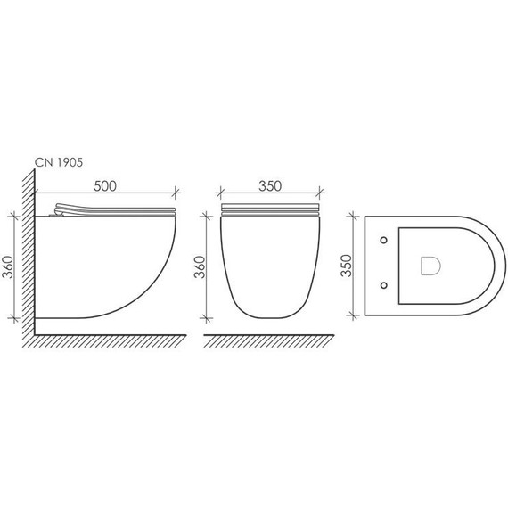 Унитаз подвесной безободковый Ceramicanova Mono Rimless CN1905 с тонкой крышкой микролифт - фото 8