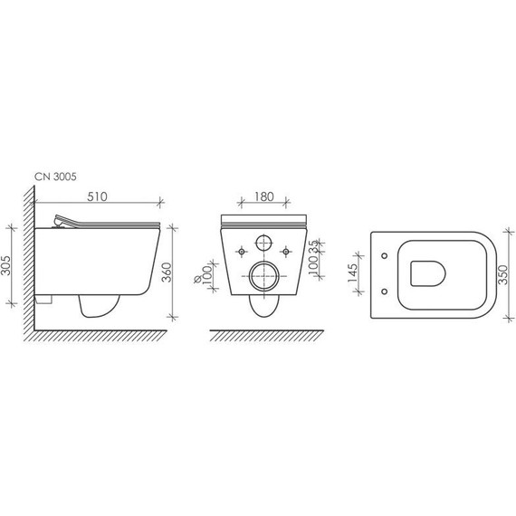 Унитаз подвесной безободковый Ceramicanova New Day Rimless CN3005 с тонкой крышкой микролифт - фото 9