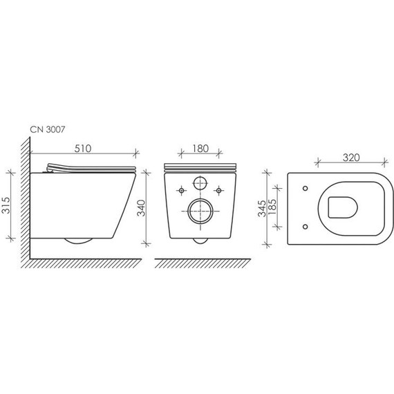 Унитаз подвесной безободковый Ceramicanova Metric Rimless CN3007 с тонкой крышкой микролифт, Цвет производителя: белый - фото, картинка 10 Унитаз подвесной безободковый Ceramicanova Metric Rimless CN3007 с тонкой крышкой микролифт, Цвет производителя: белый - фото 10
