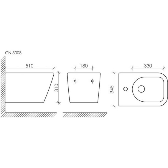 Биде подвесное Ceramicanova Metric CN3008 - фото, картинка 8 Биде подвесное Ceramicanova Metric CN3008 - фото 8
