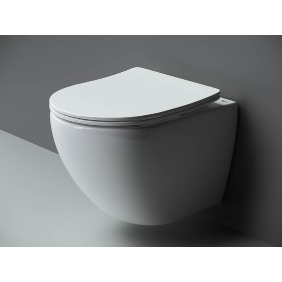 Унитаз подвесной безободковый Ceramicanova Metropol Rimless CN4002 с тонкой крышкой микролифт, Цвет производителя: белый - фото 4