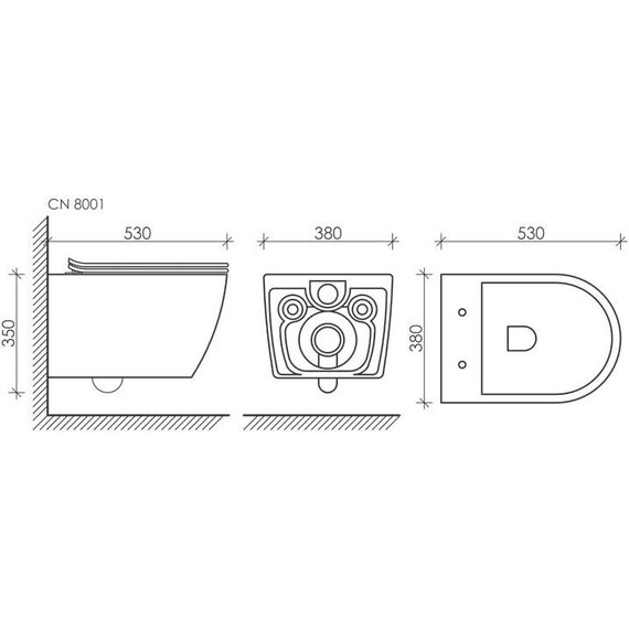 Унитаз подвесной безободковый Ceramicanova Pearl CN8001 с тонкой крышкой микролифт - фото, картинка 10 Унитаз подвесной безободковый Ceramicanova Pearl CN8001 с тонкой крышкой микролифт - фото 10