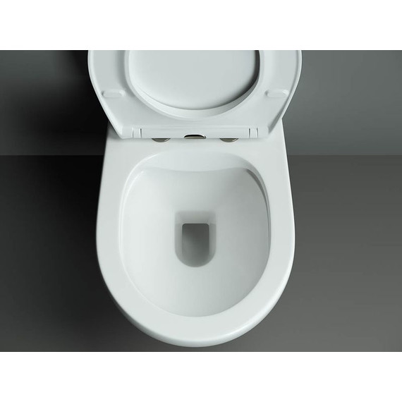 Унитаз подвесной безободковый Ceramicanova Pearl CN8001 с тонкой крышкой микролифт - фото, картинка 6 Унитаз подвесной безободковый Ceramicanova Pearl CN8001 с тонкой крышкой микролифт - фото 6