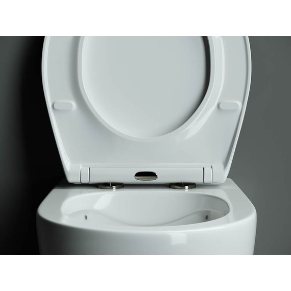 Унитаз подвесной безободковый Ceramicanova Pearl CN8001 с тонкой крышкой микролифт - фото, картинка 7 Унитаз подвесной безободковый Ceramicanova Pearl CN8001 с тонкой крышкой микролифт - фото 7