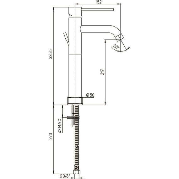 Смеситель для раковины высокий Paini Cox 78YO205LLFTLMKM, чёрный - фото 5