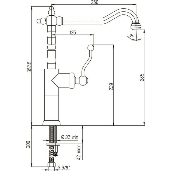 Смеситель для кухни Paini Duomo 88F3572LL2SKM, бронза - фото 6