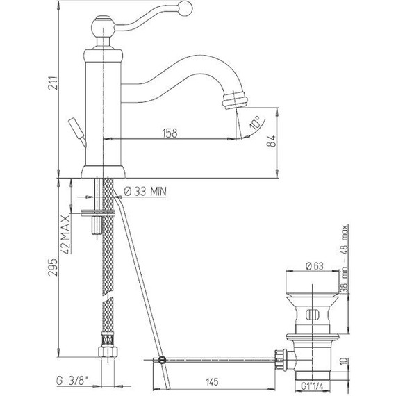 Смеситель для раковины Paini Duomo 88OP211, золото - фото 6