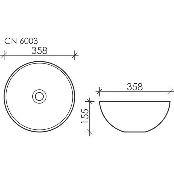 Раковина-чаша Ceramicanova Element 36 см CN6003, белый матовый - фото, картинка 6 Раковина-чаша Ceramicanova Element 36 см CN6003, белый матовый - фото 6