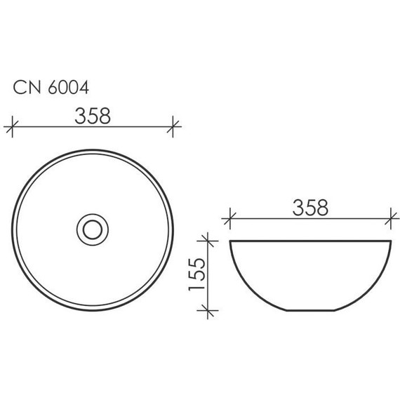 Раковина-чаша Ceramicanova Element 36 см CN6004, чёрный матовый - фото, картинка 9 Раковина-чаша Ceramicanova Element 36 см CN6004, чёрный матовый - фото 9