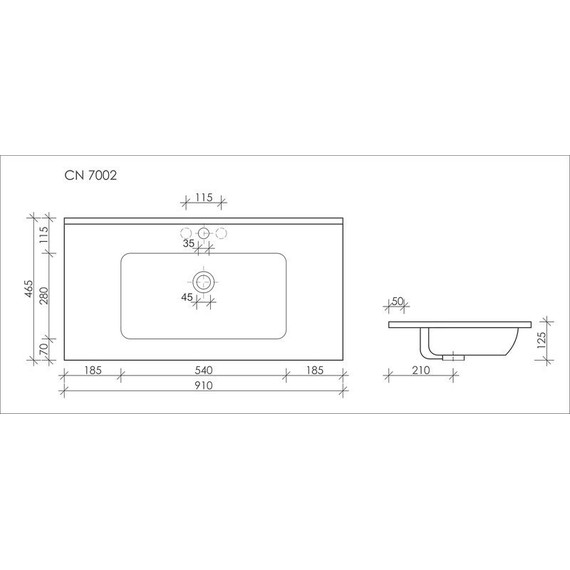 Раковина врезная на столешницу Ceramicanova Element 92 см CN7002 - фото 2