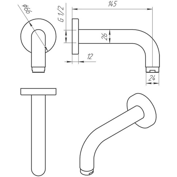 Излив для ванны Paini Cox 78CR430, хром - фото 6