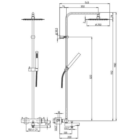 Душевая стойка Paini Cox 78CR687TH - фото 4