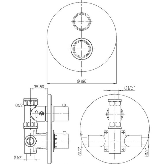 Смеситель для душа с термостатом Paini Cox 78CR690TH, хром - фото 3
