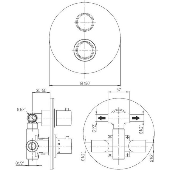 Смеситель для душа с термостатом Paini Cox 78CR691TH, хром - фото 4