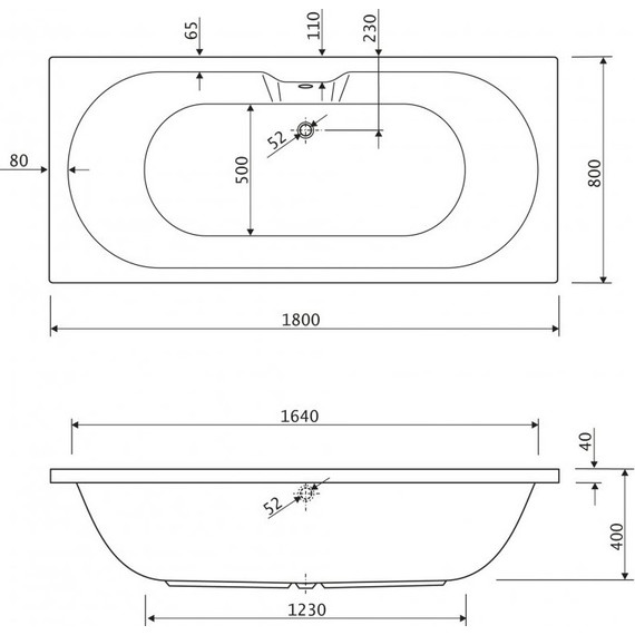 Ванна акриловая Cezares Calisto 180x80 см CALISTO-180-80-49, Размер - мм: 1800х800 - фото 6