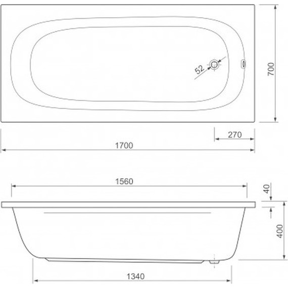 Ванна акриловая Cezares Piave 170x70 см PIAVE-170-70-42-W37, Размер - мм: 1700х700 - фото, картинка 7 Ванна акриловая Cezares Piave 170x70 см PIAVE-170-70-42-W37, Размер - мм: 1700х700 - фото 7