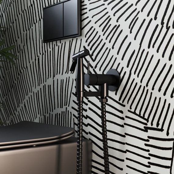 Набор для гигиенического душа Paini Isola ISPZ442, чёрный матовый - фото 2