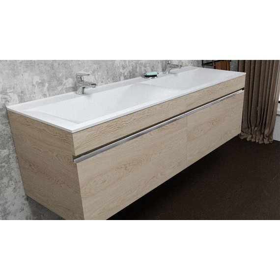 Тумба подвесная с раковиной Velvex Pulsus 140 см tpPUL.140-25, дуб сонома - фото, картинка 2 Тумба подвесная с раковиной Velvex Pulsus 140 см tpPUL.140-25, дуб сонома - фото 2